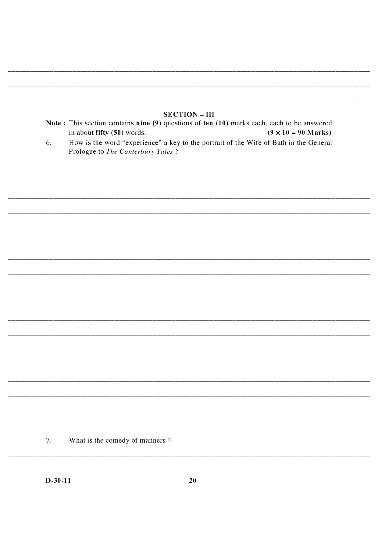 UGC NET English Question Paper III December 2011 7