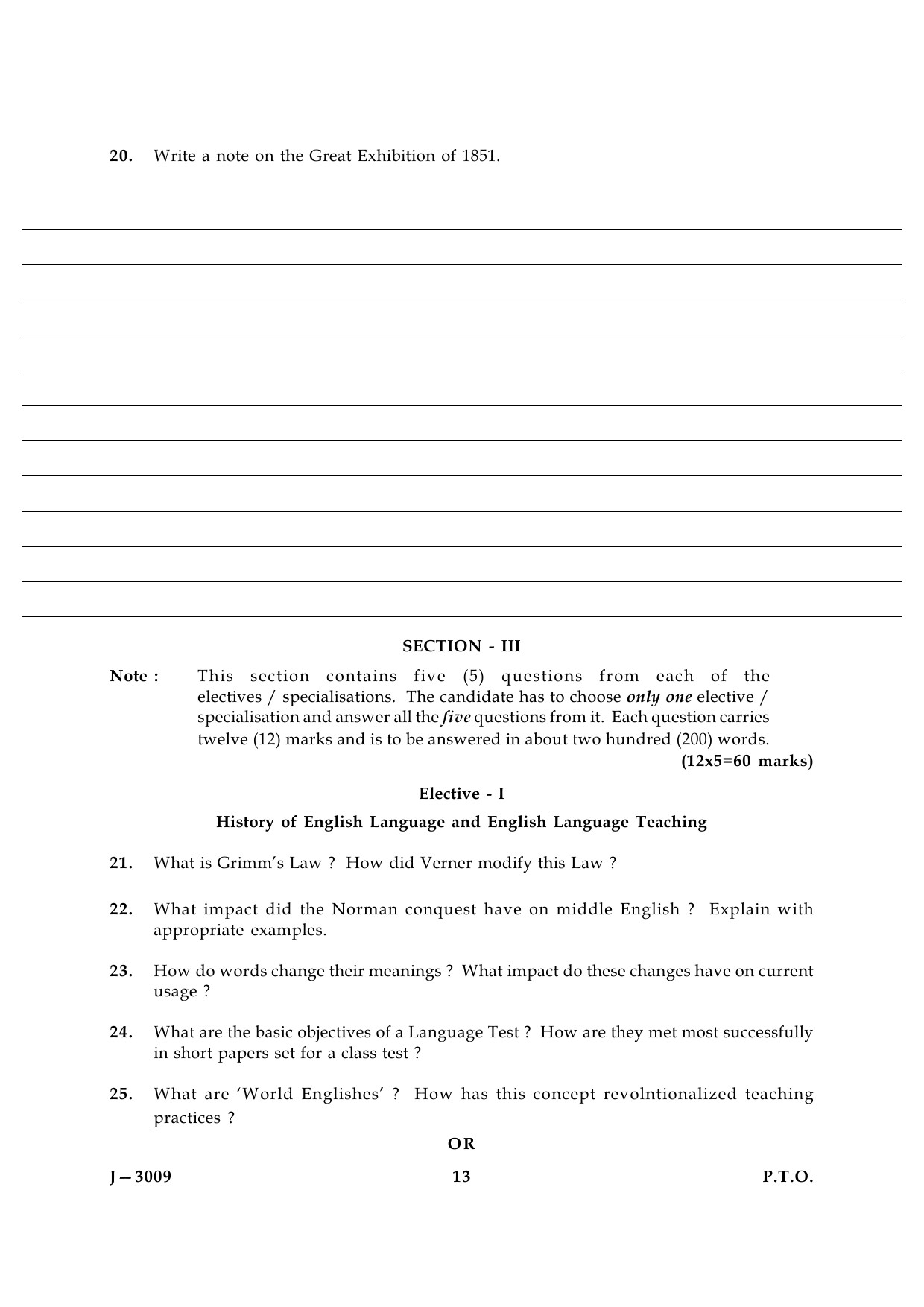 UGC NET English Question Paper III June 2009 13