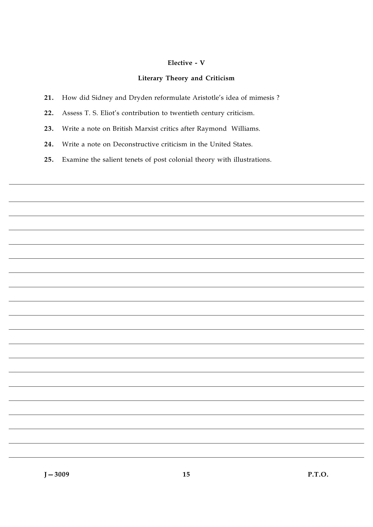 UGC NET English Question Paper III June 2009 15