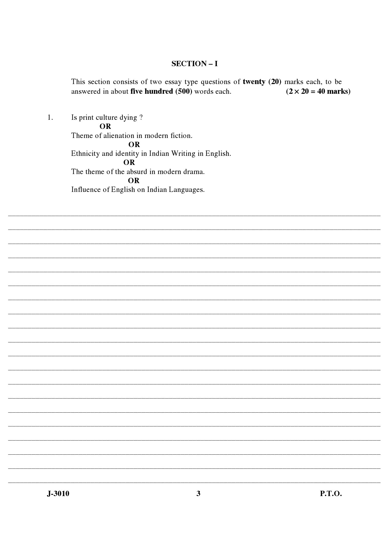 UGC NET English Question Paper III June 2010 3