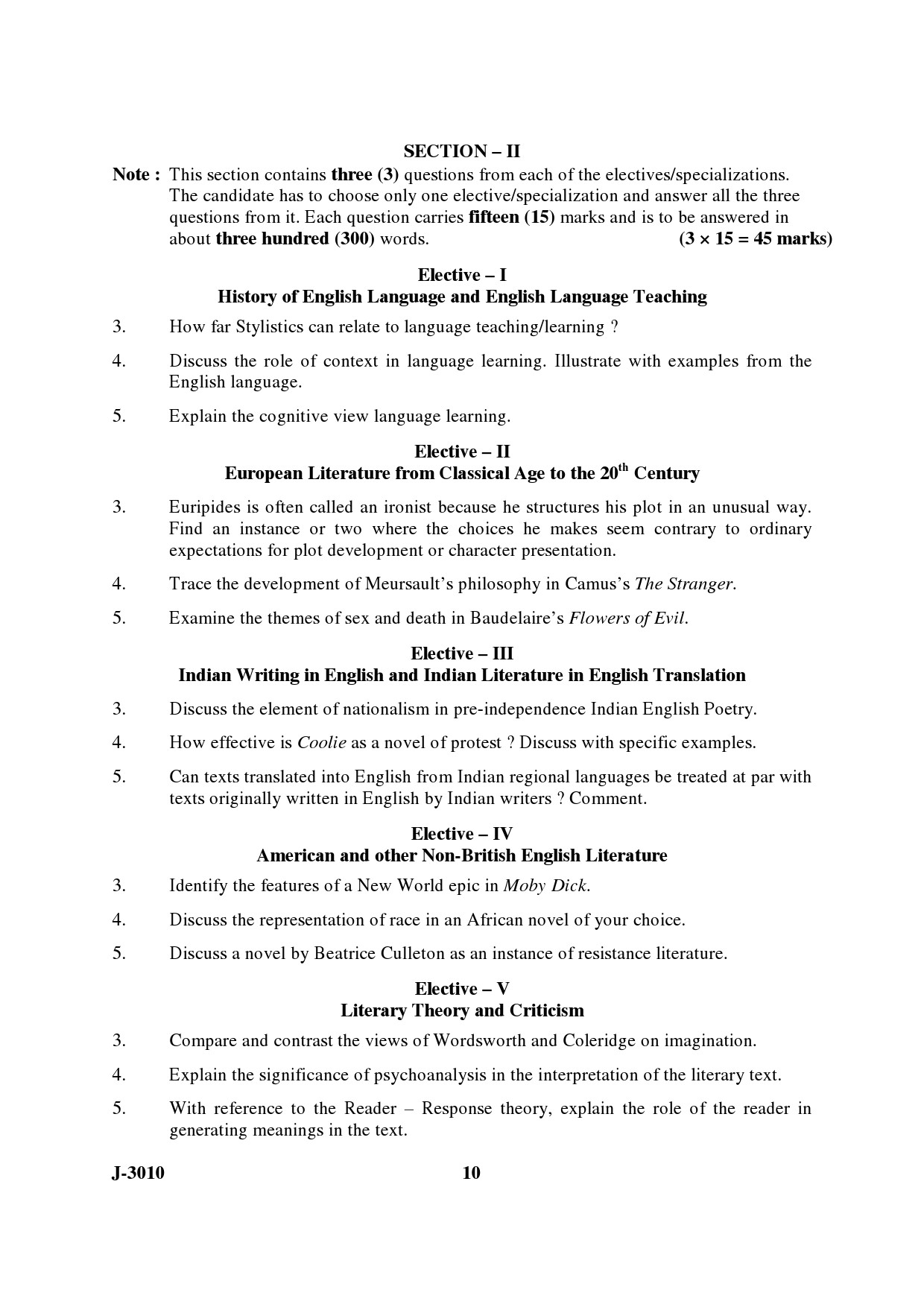 UGC NET English Question Paper III June 2010 5