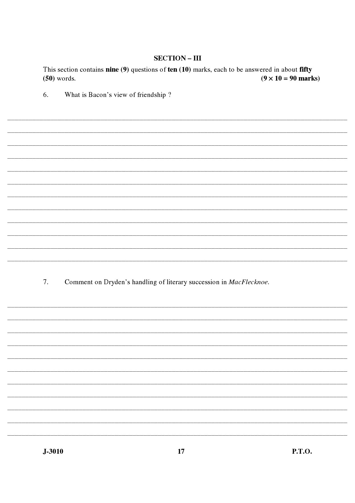 UGC NET English Question Paper III June 2010 6