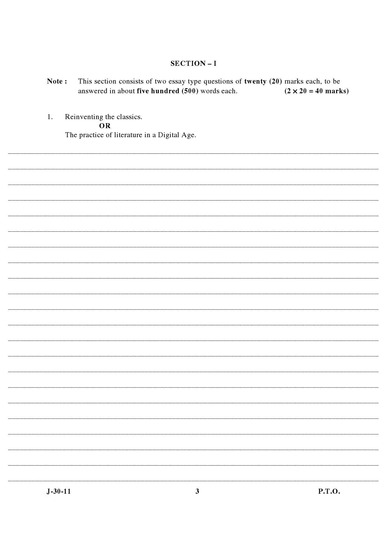 UGC NET English Question Paper III June 2011 3