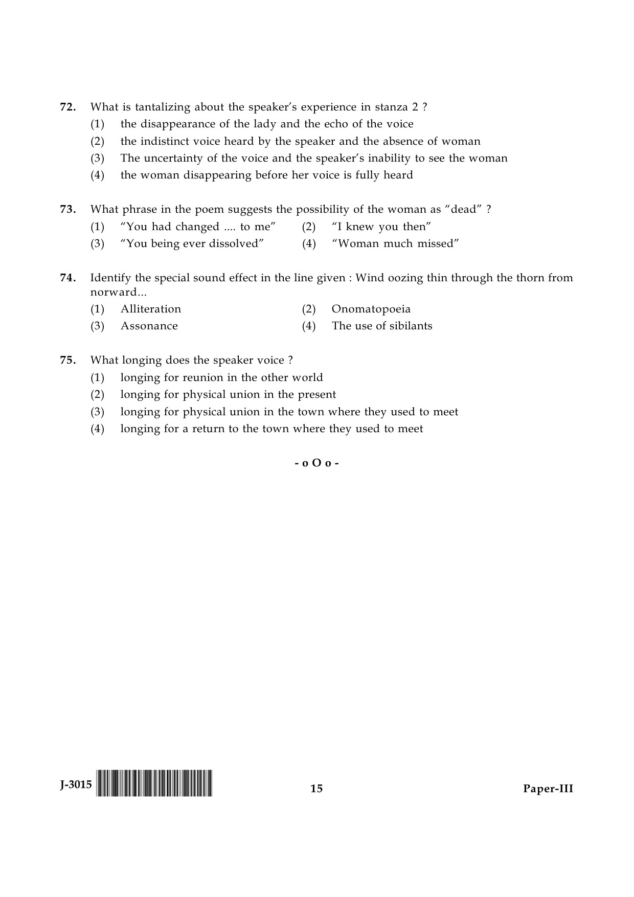 UGC NET English Question Paper III June 2015 15