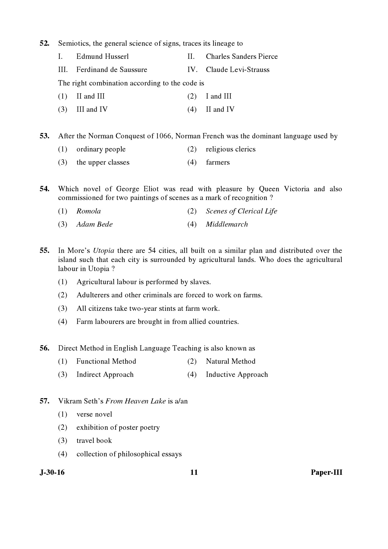 UGC NET English Question Paper III Set 2 July 2016 11