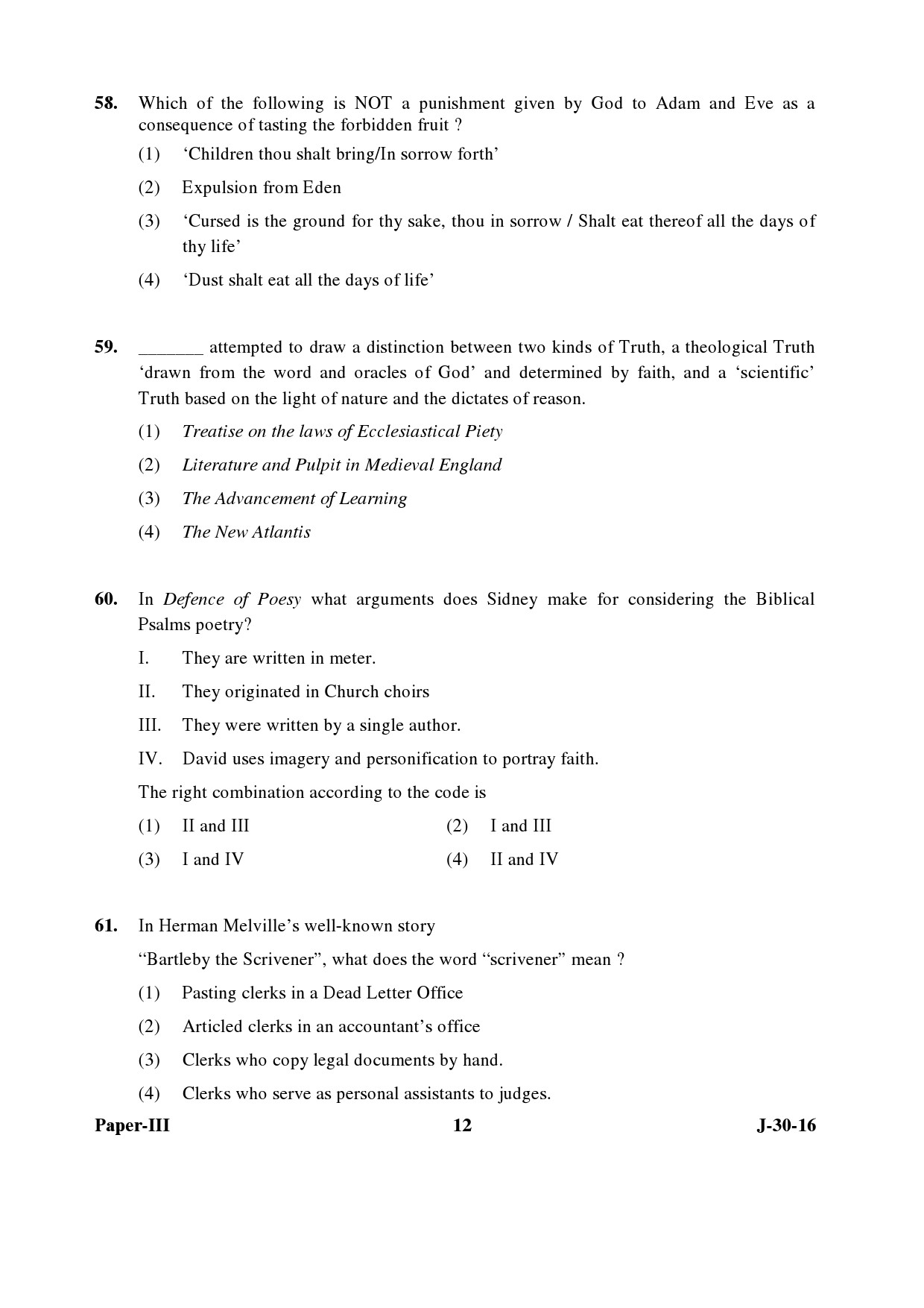 UGC NET English Question Paper III Set 2 July 2016 12