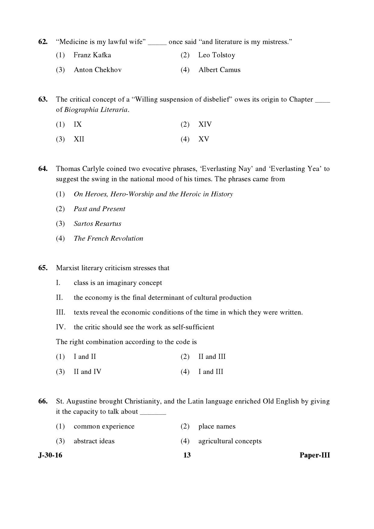 UGC NET English Question Paper III Set 2 July 2016 13