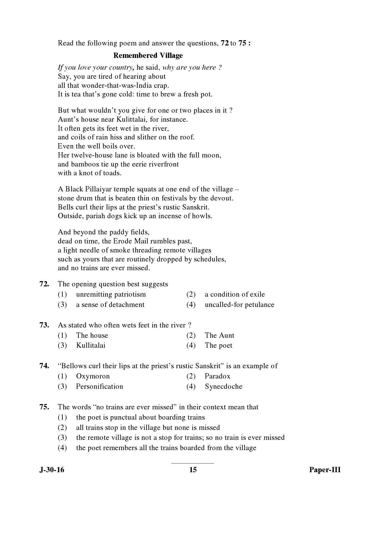 UGC NET English Question Paper III Set 2 July 2016 15