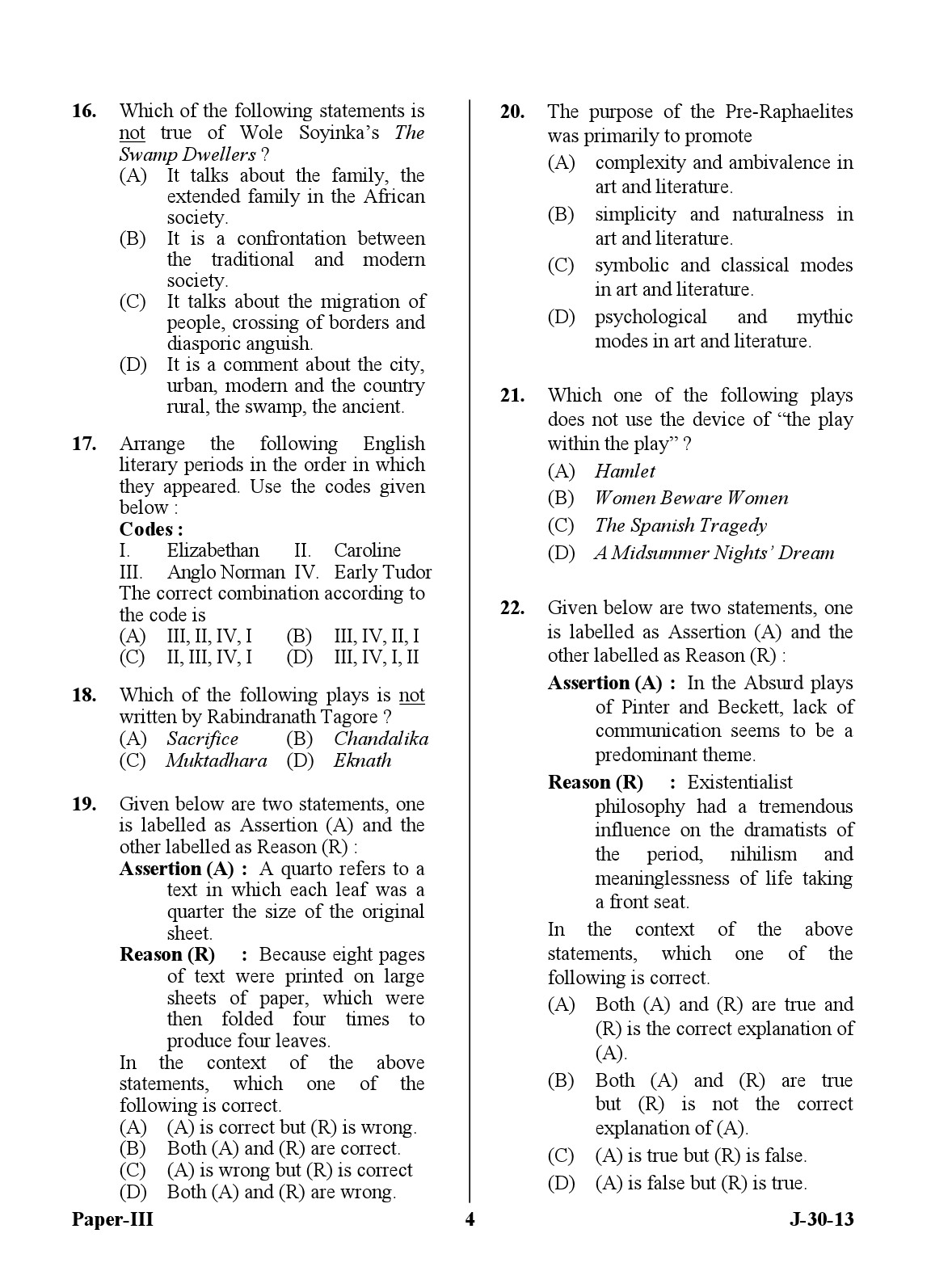 UGC NET English Question Paper III Set 2 June 2013 4