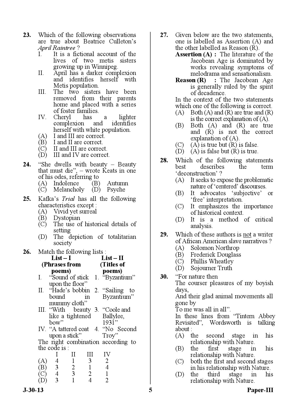 UGC NET English Question Paper III Set 2 June 2013 5