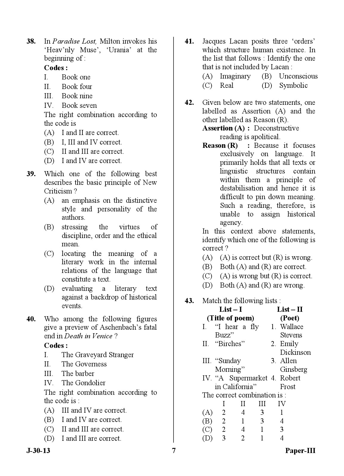 UGC NET English Question Paper III Set 2 June 2013 7