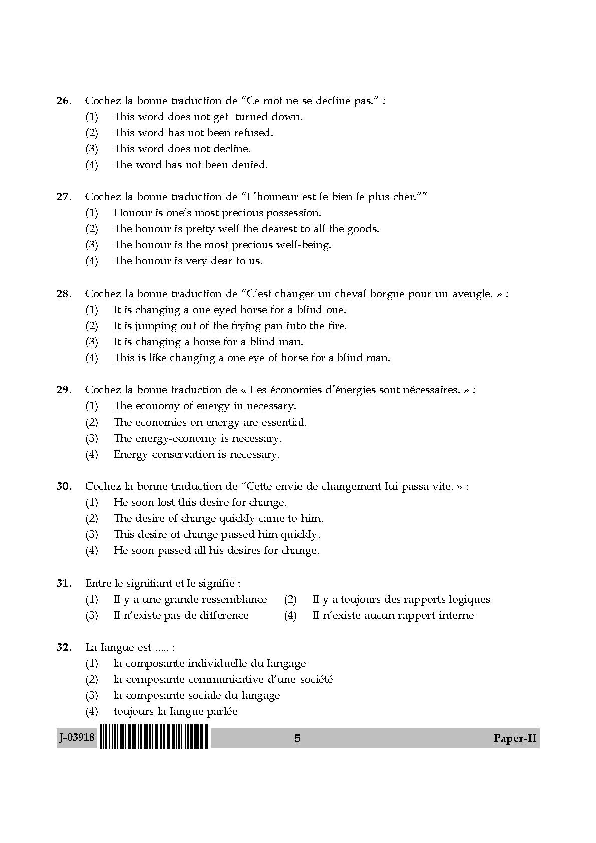 UGC Net French Paper II July 2018 5