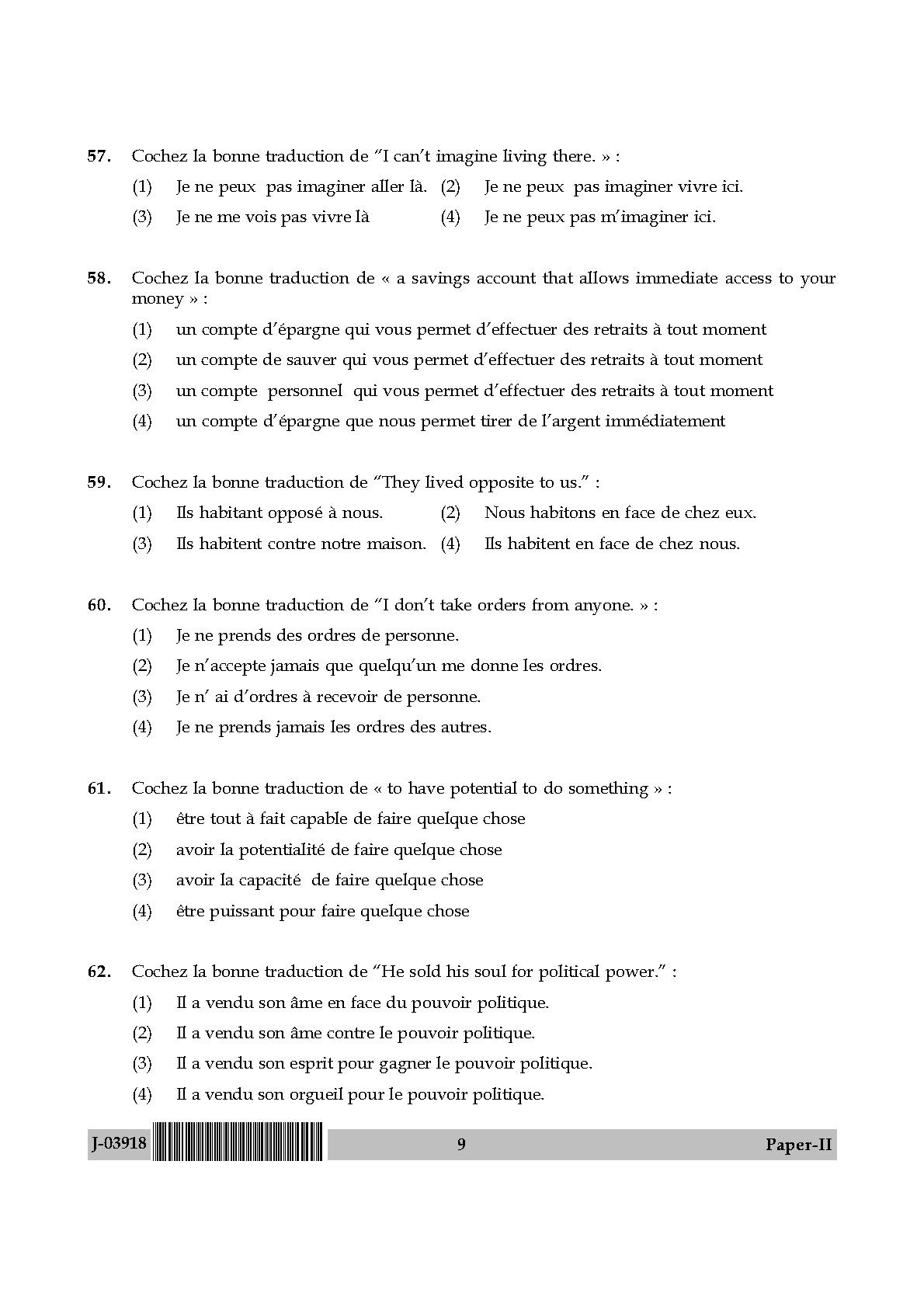 UGC Net French Paper II July 2018 9