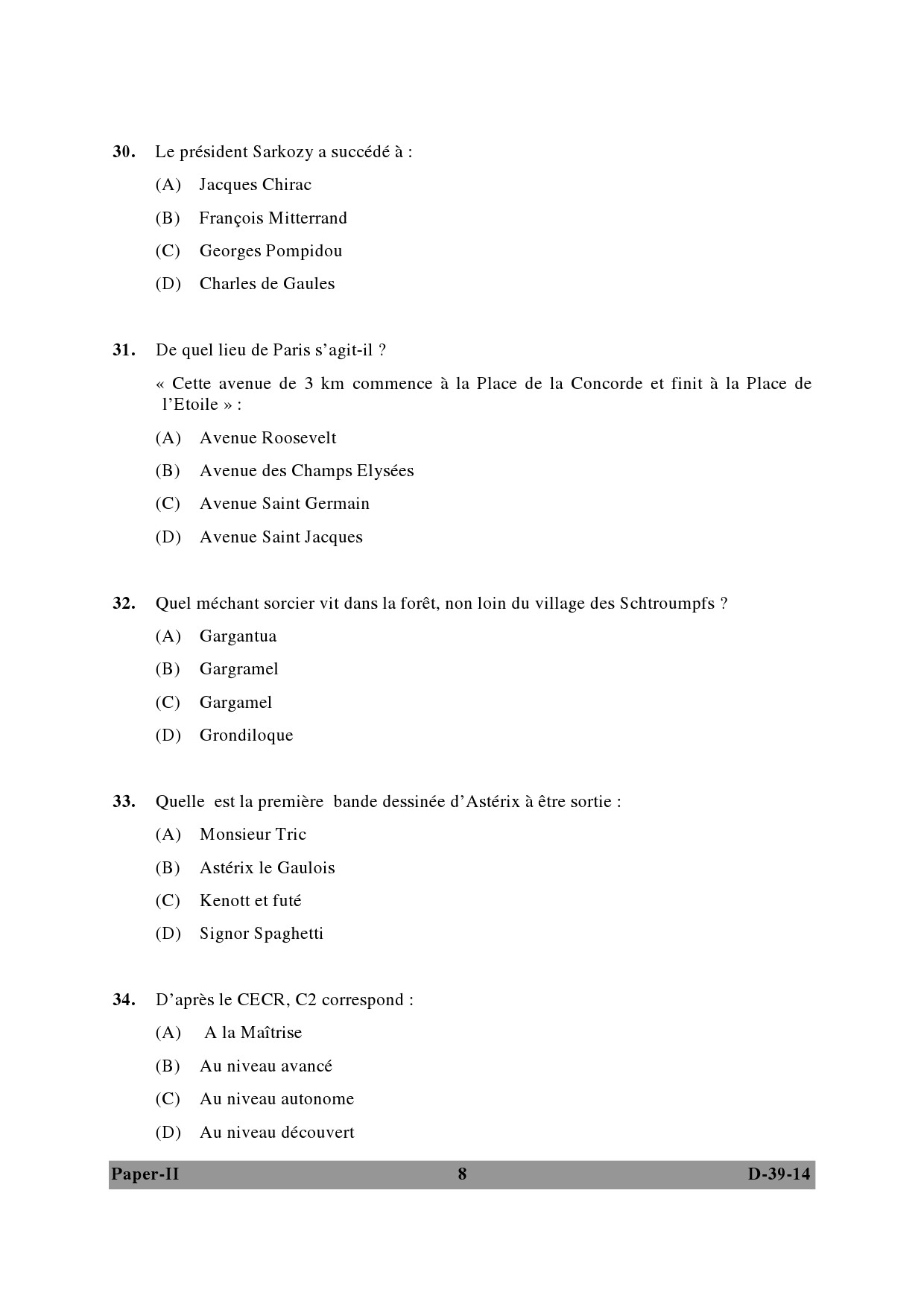 UGC NET French Question Paper II December 2014 8