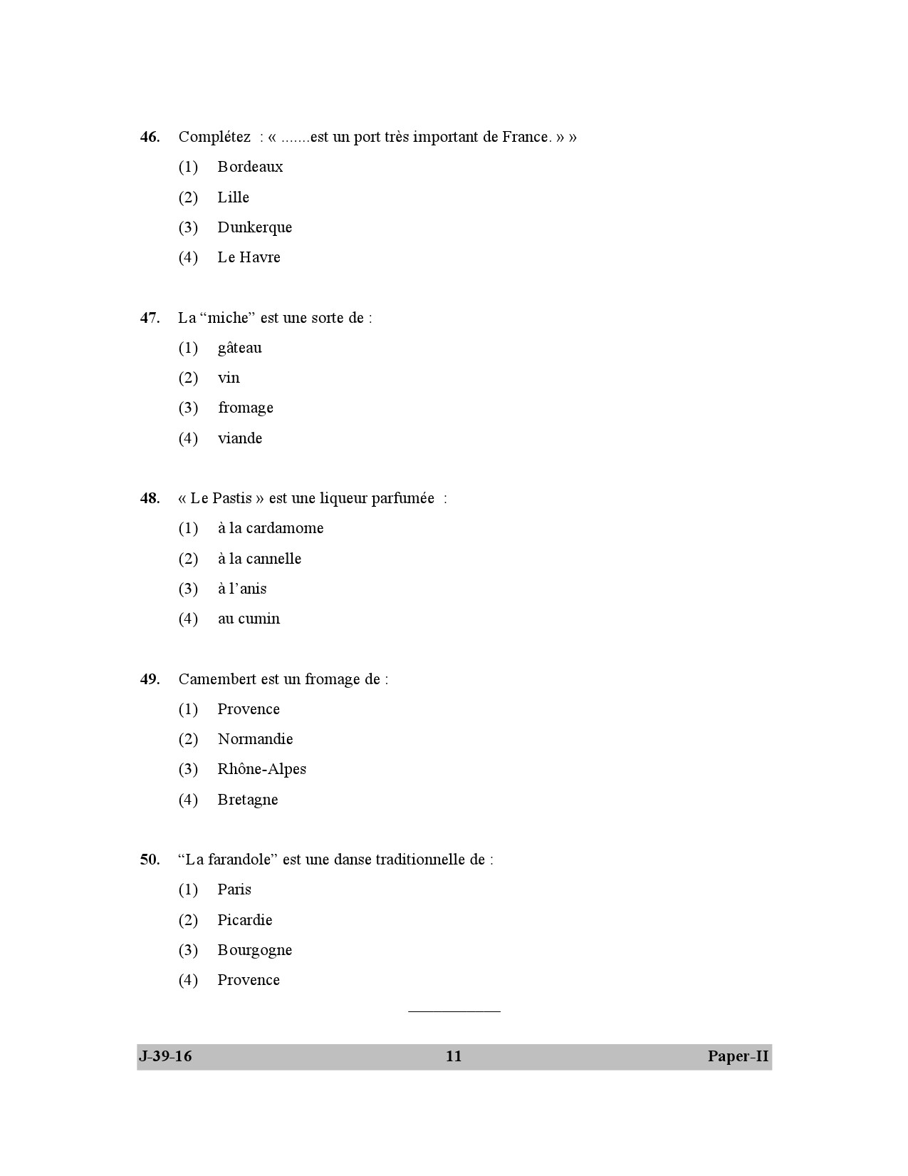 UGC NET French Question Paper II July 2016 11