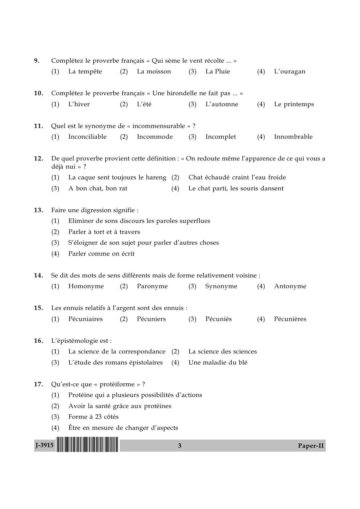 UGC NET French Question Paper II June 2015 3