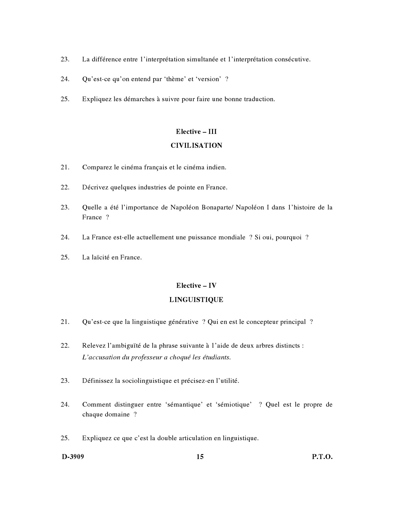 UGC NET French Question Paper III December 2009 16