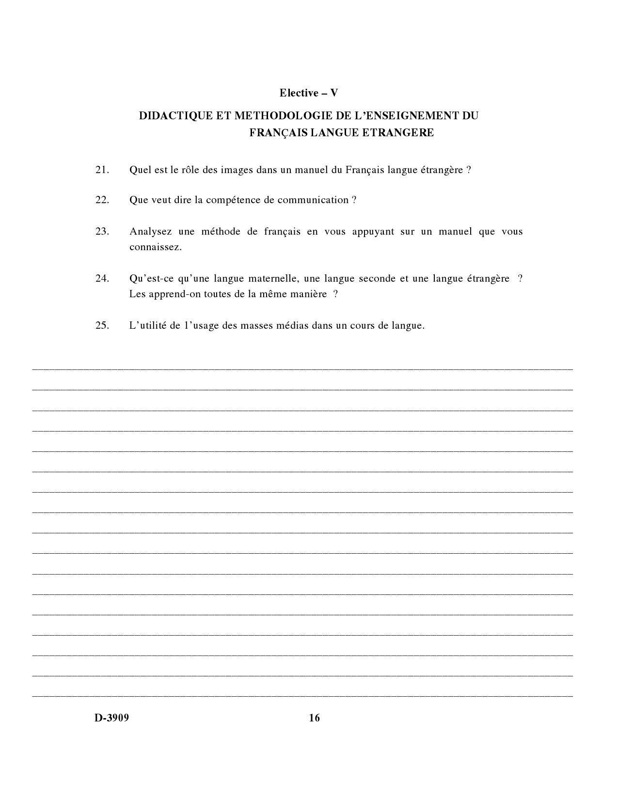 UGC NET French Question Paper III December 2009 17