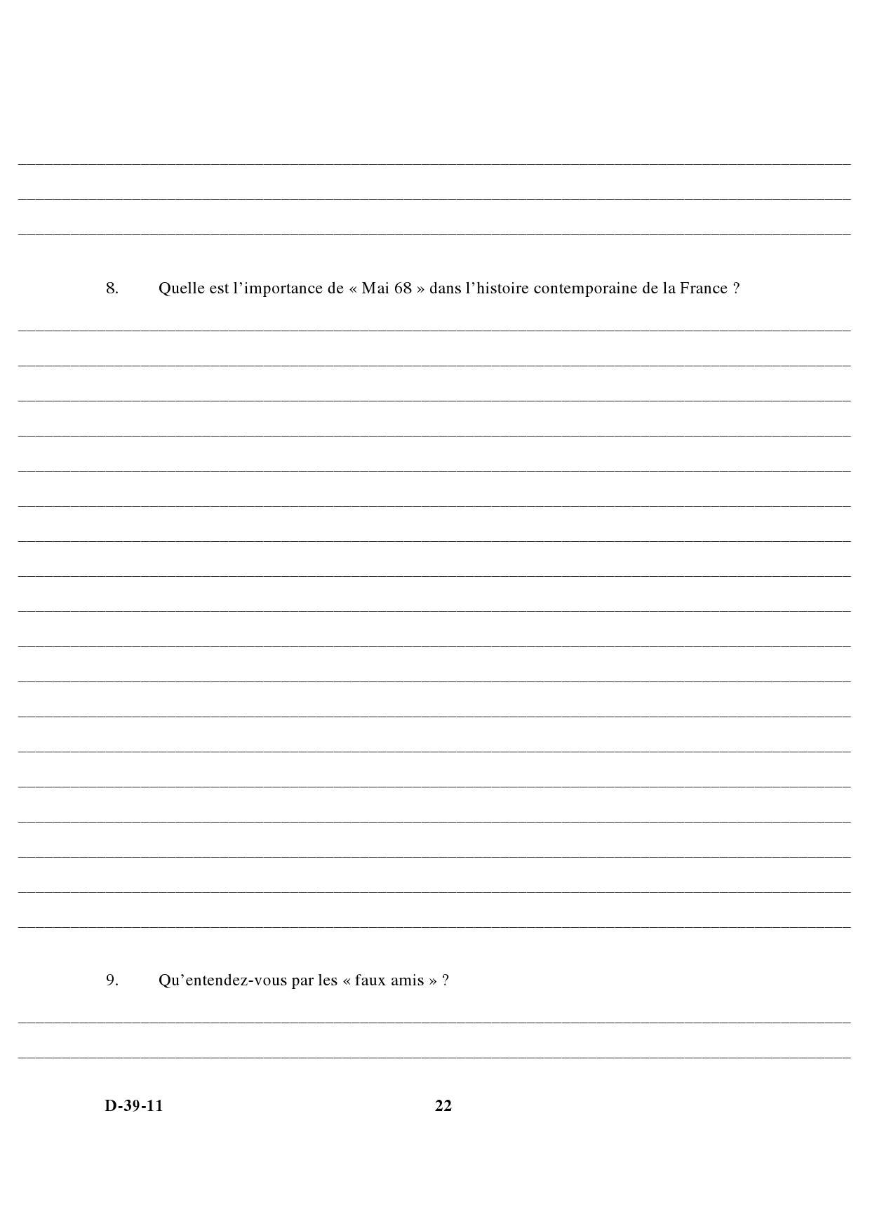 UGC NET French Question Paper III December 2011 9