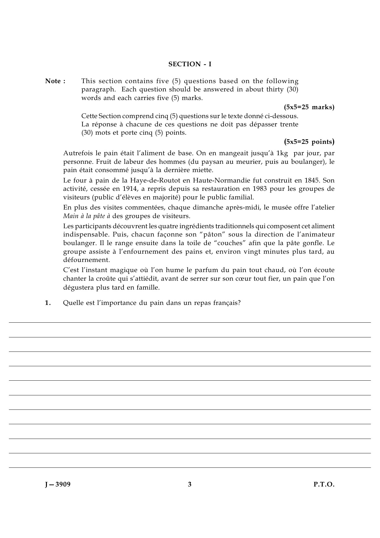 UGC NET French Question Paper III June 2009 3