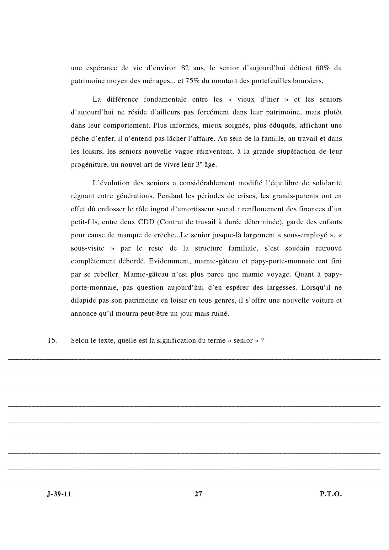 UGC NET French Question Paper III June 2011 13