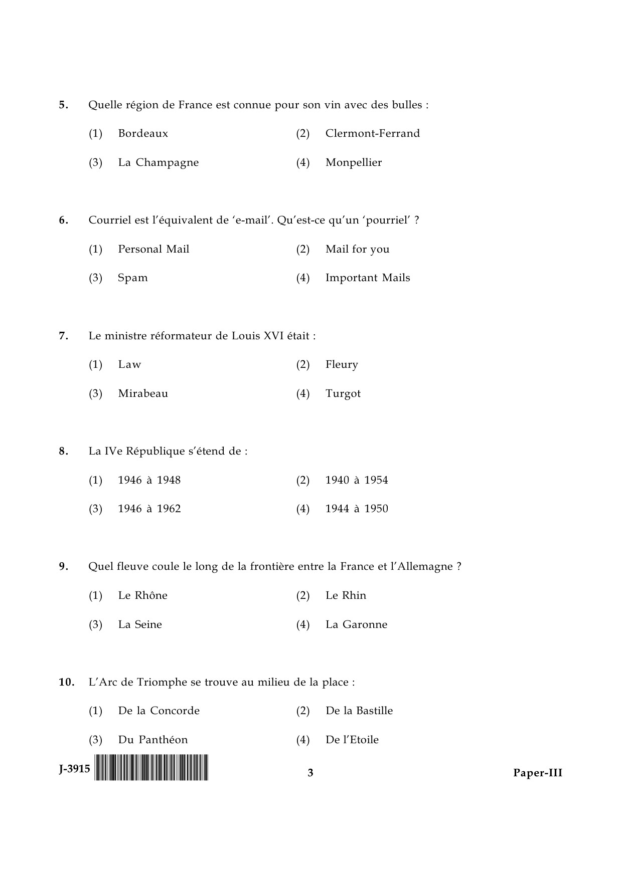 UGC NET French Question Paper III June 2015 3