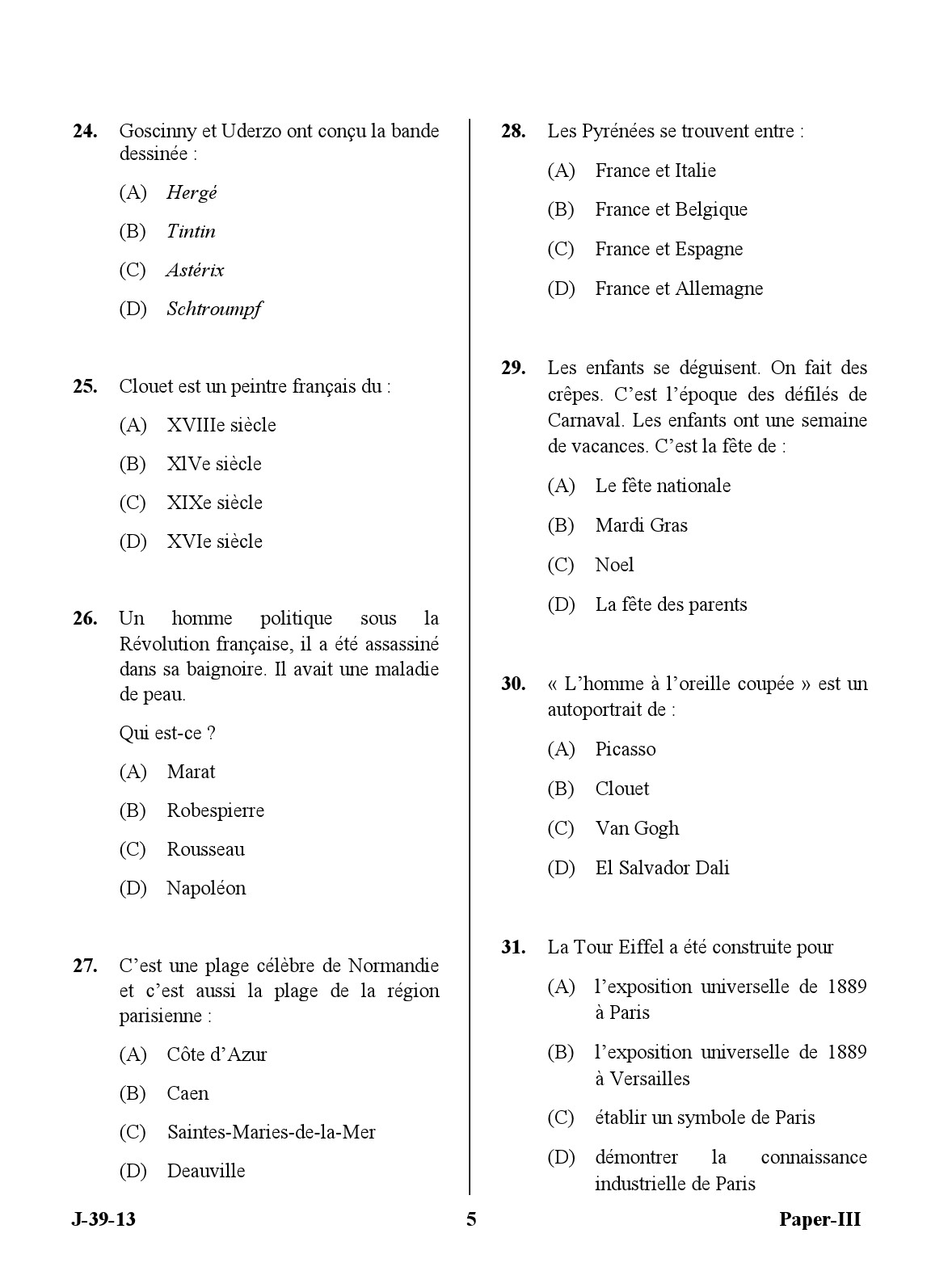 UGC NET French Question Paper III Set 2 June 2013 5