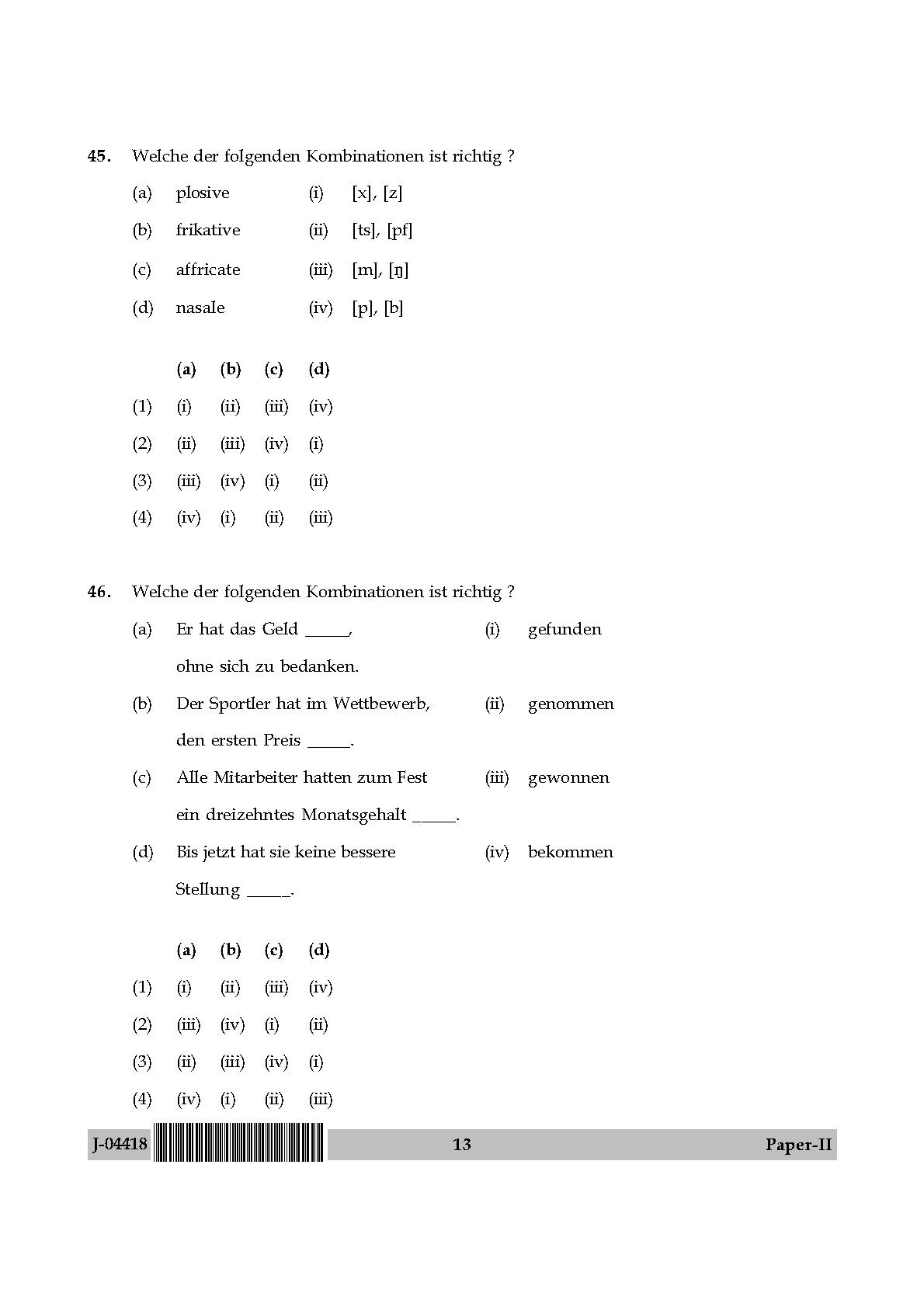 UGC Net German Paper II July 2018 13