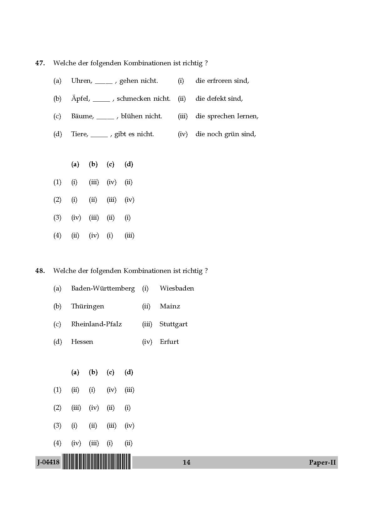 UGC Net German Paper II July 2018 14