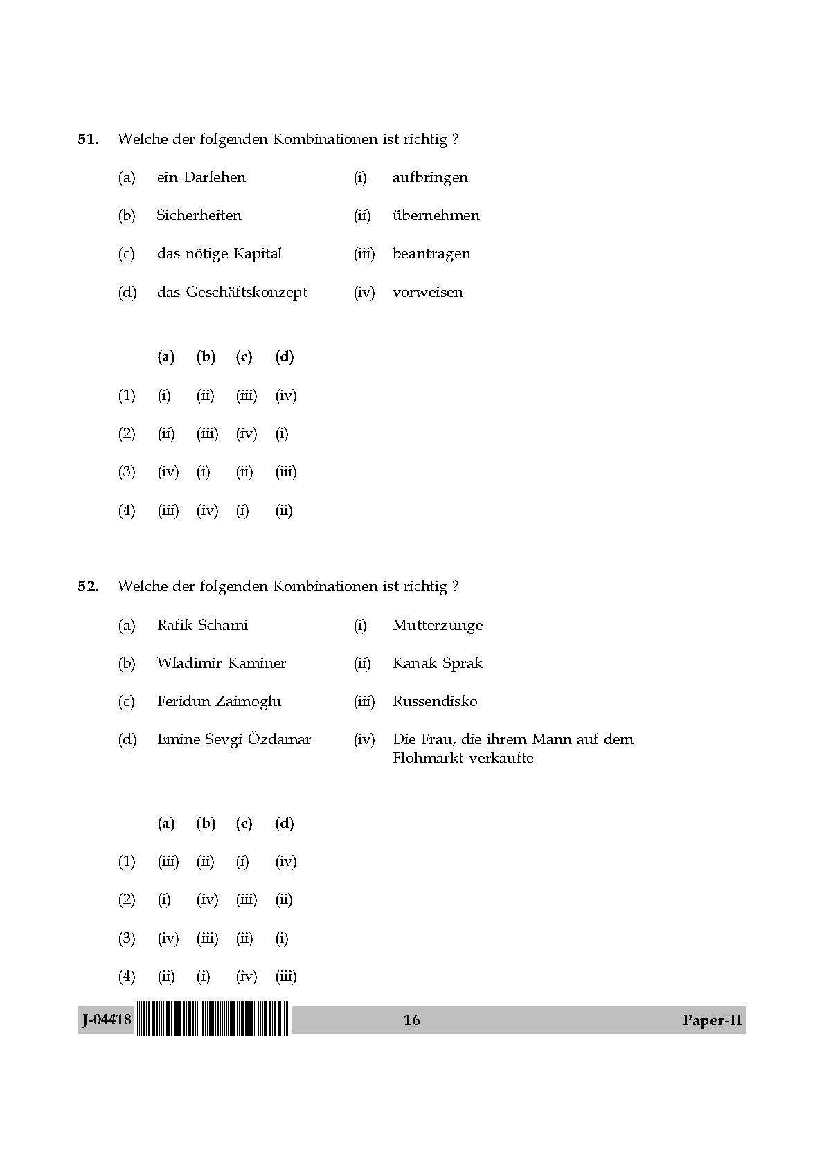 UGC Net German Paper II July 2018 16