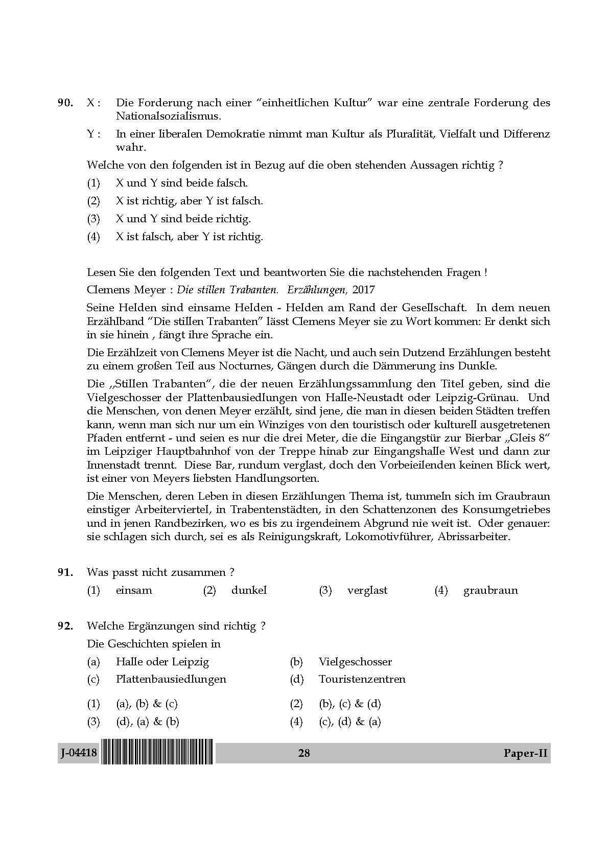 UGC Net German Paper II July 2018 28