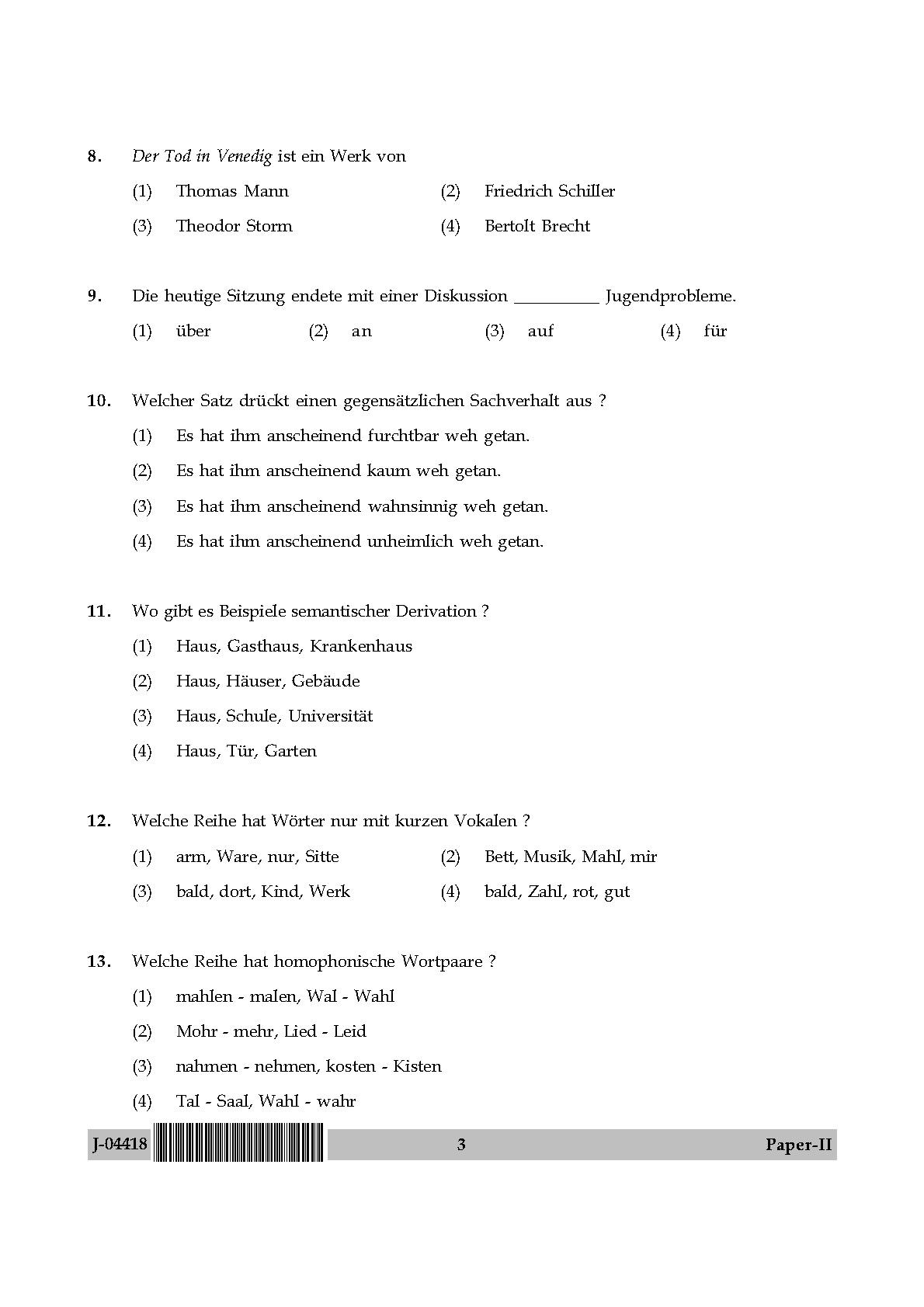 UGC Net German Paper II July 2018 3