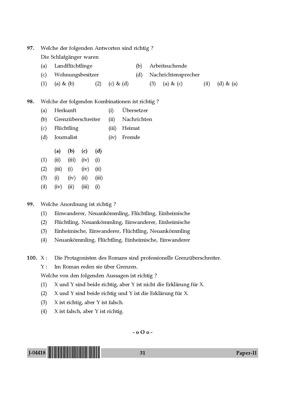 UGC Net German Paper II July 2018 31