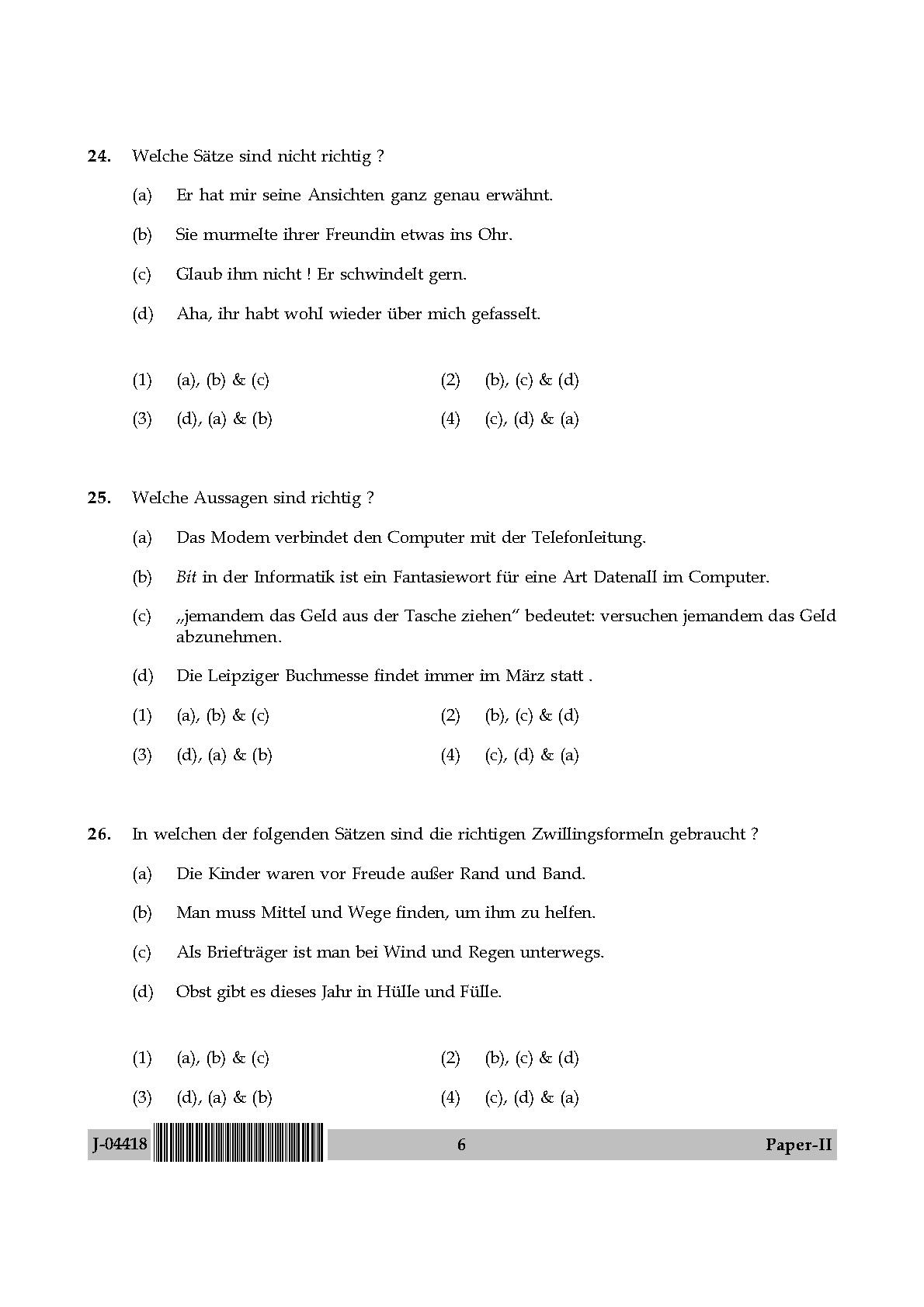 UGC Net German Paper II July 2018 6