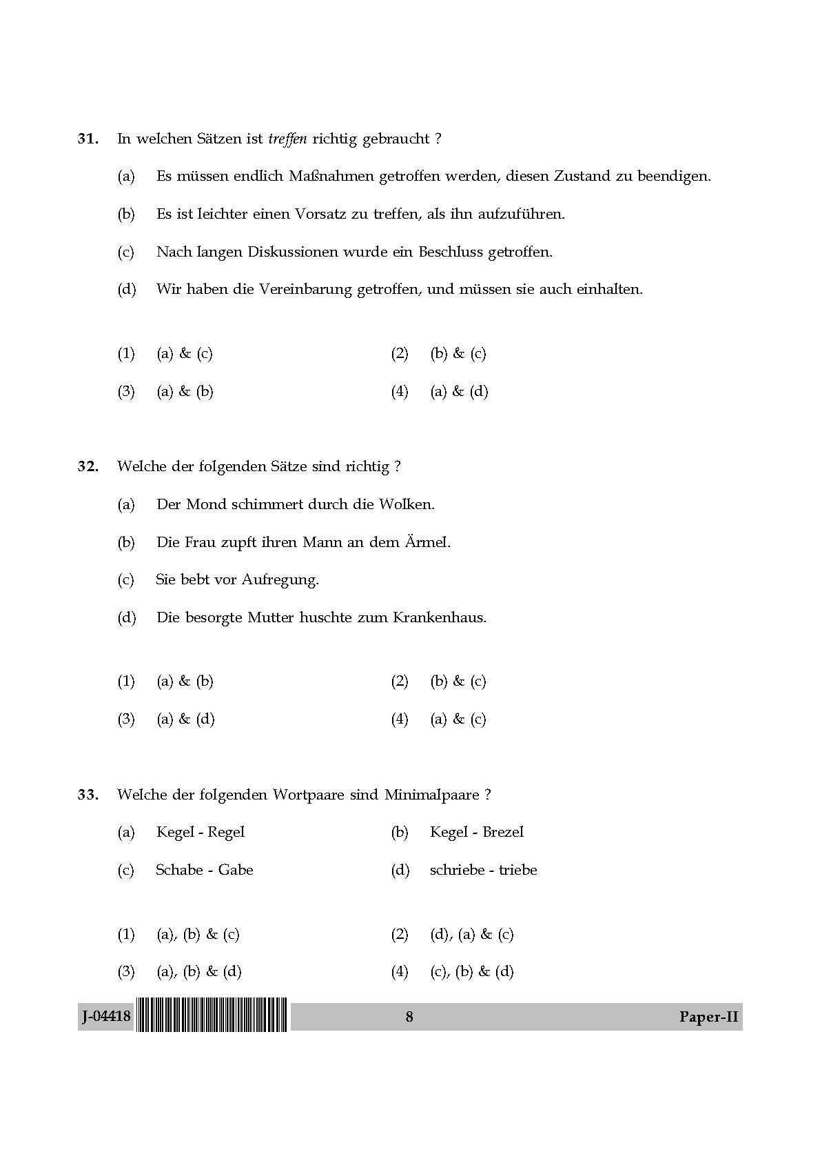 UGC Net German Paper II July 2018 8