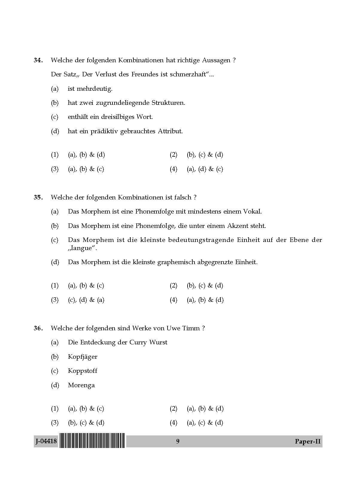 UGC Net German Paper II July 2018 9