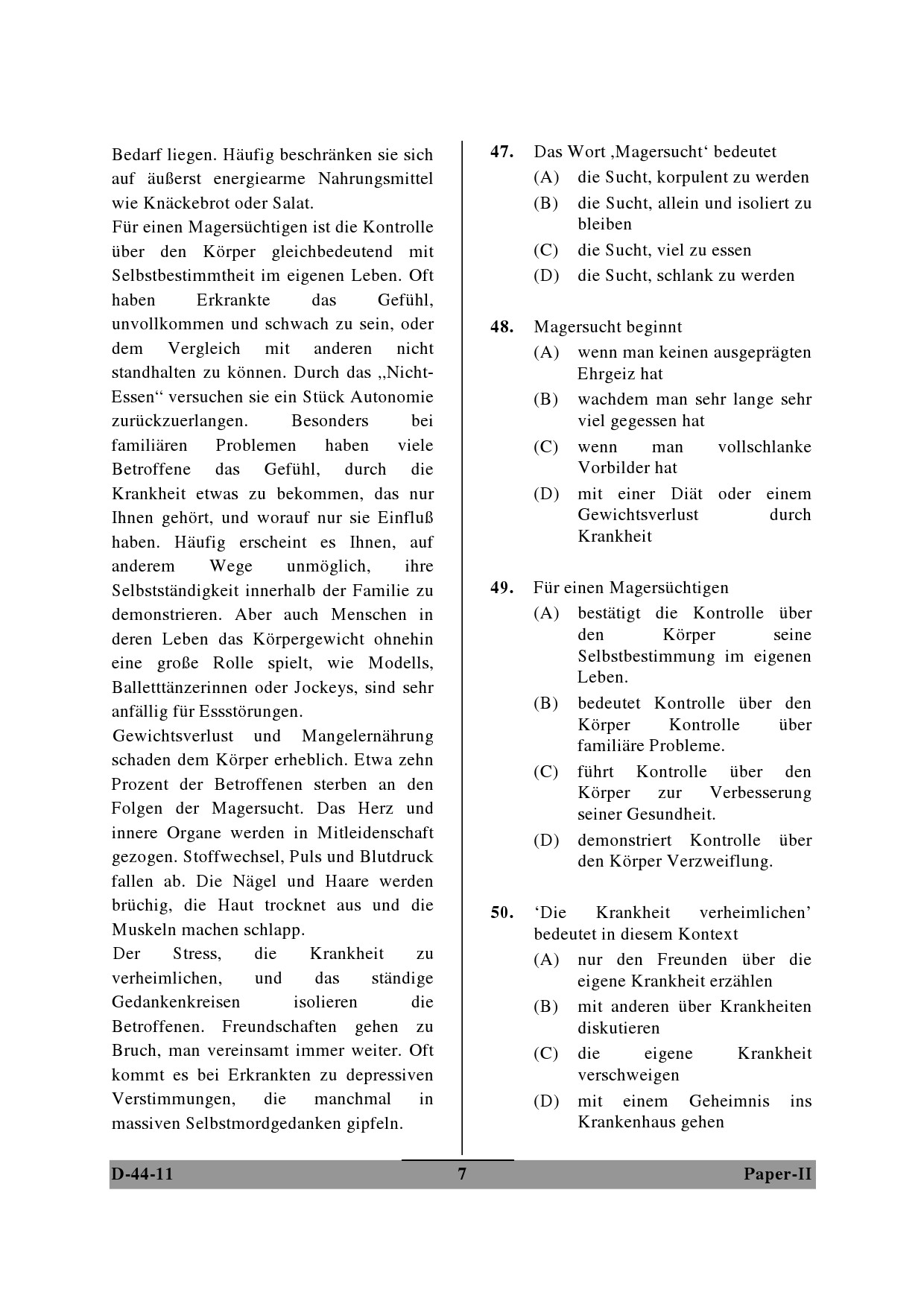 UGC NET German Question Paper II December 2011 7