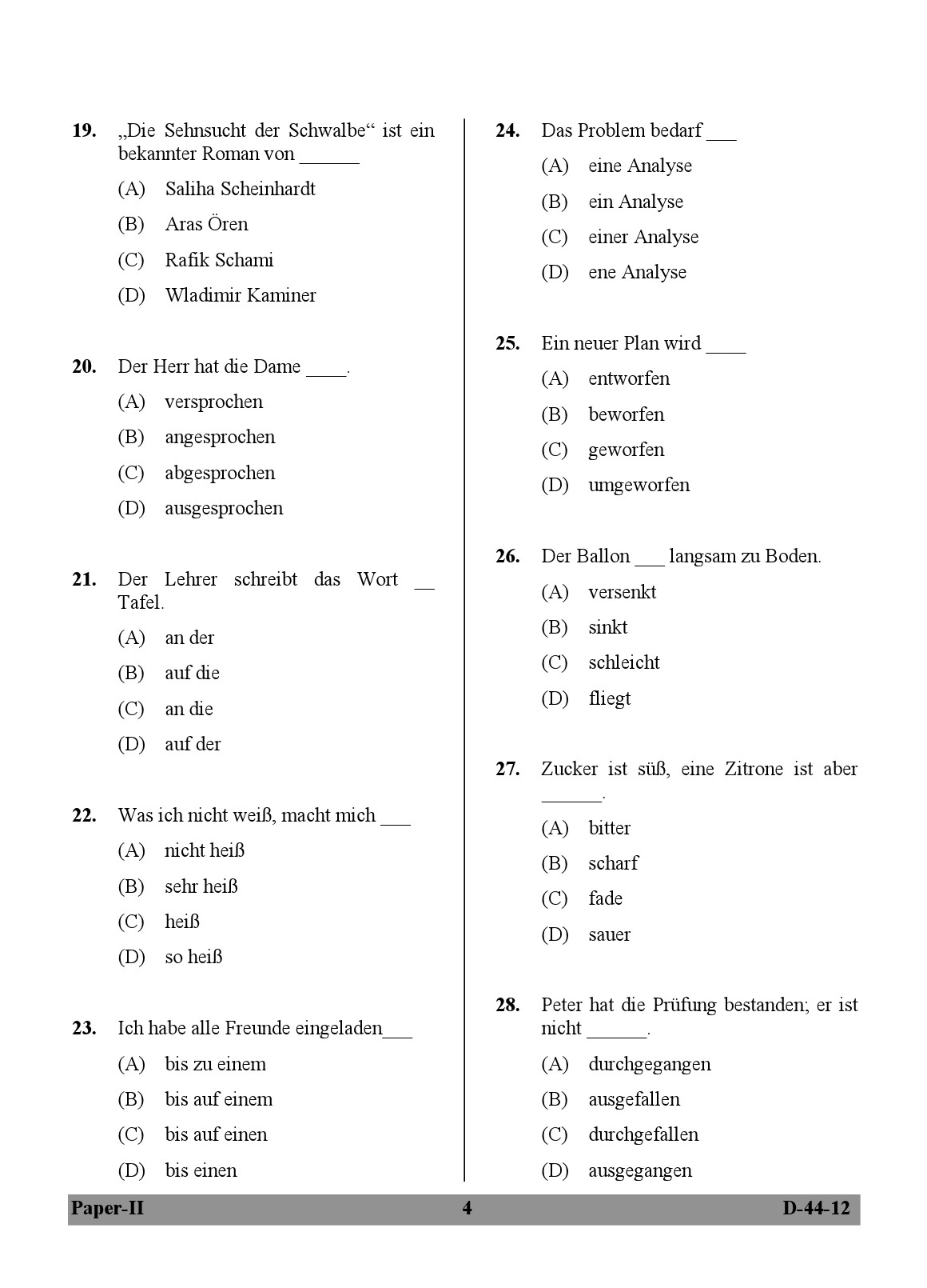 UGC NET German Question Paper II December 2012 4