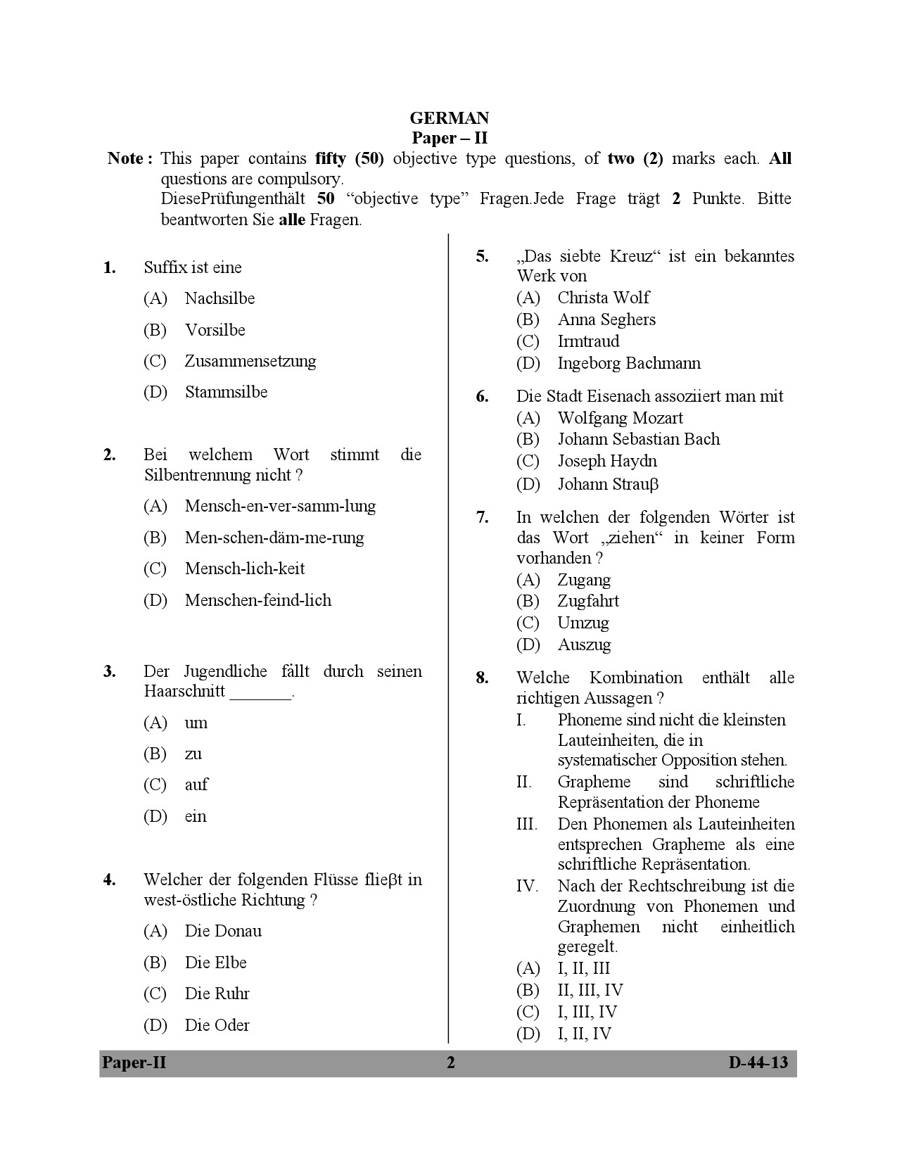 UGC NET German Question Paper II December 2013 2