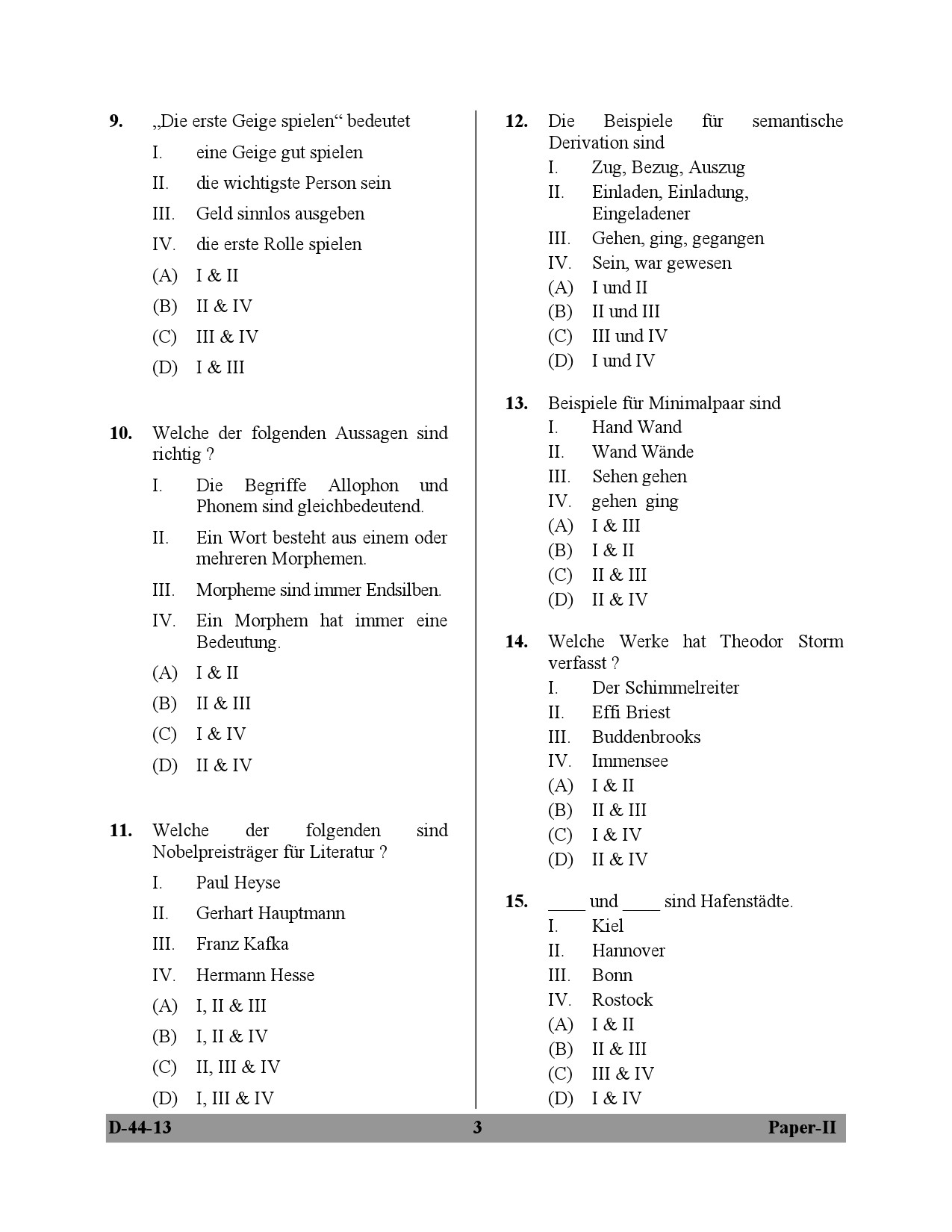 UGC NET German Question Paper II December 2013 3