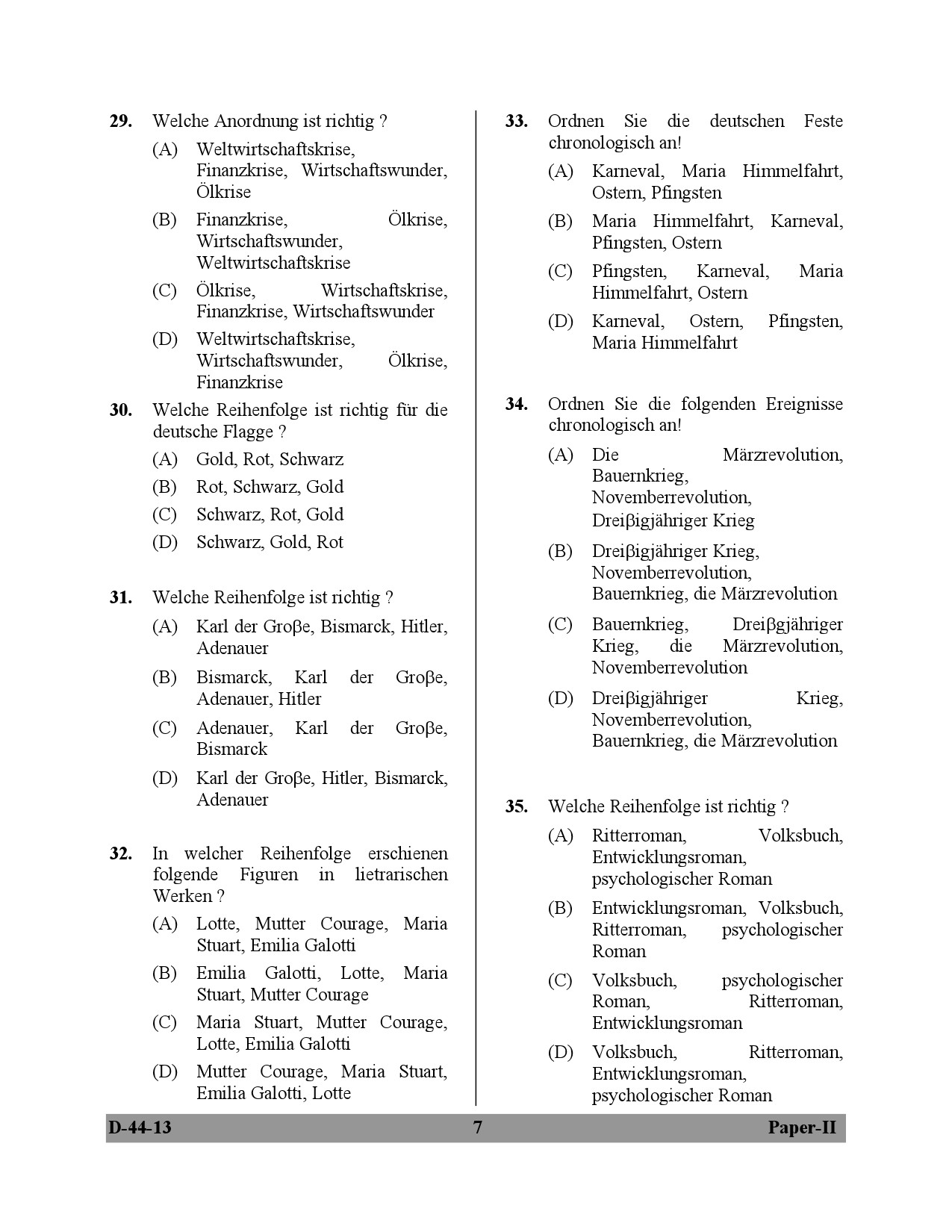 UGC NET German Question Paper II December 2013 7