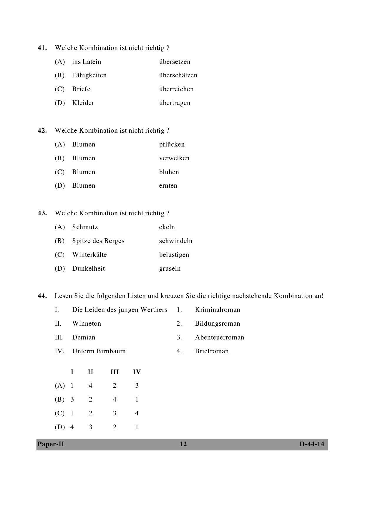 UGC NET German Question Paper II December 2014 12