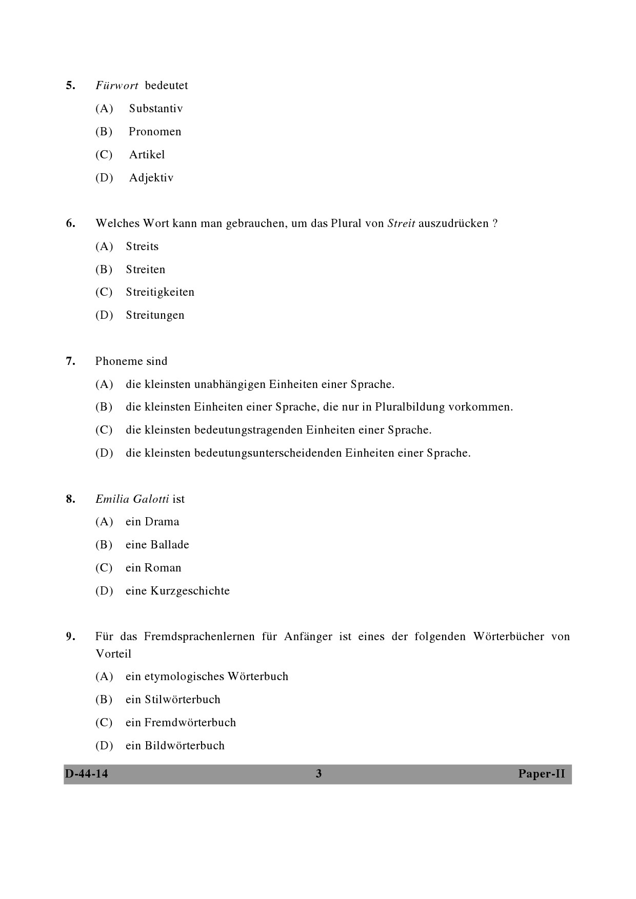 UGC NET German Question Paper II December 2014 3