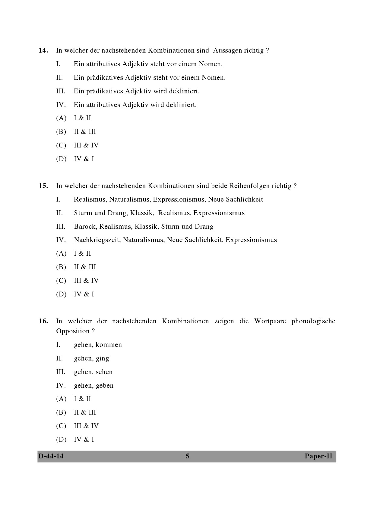 UGC NET German Question Paper II December 2014 5