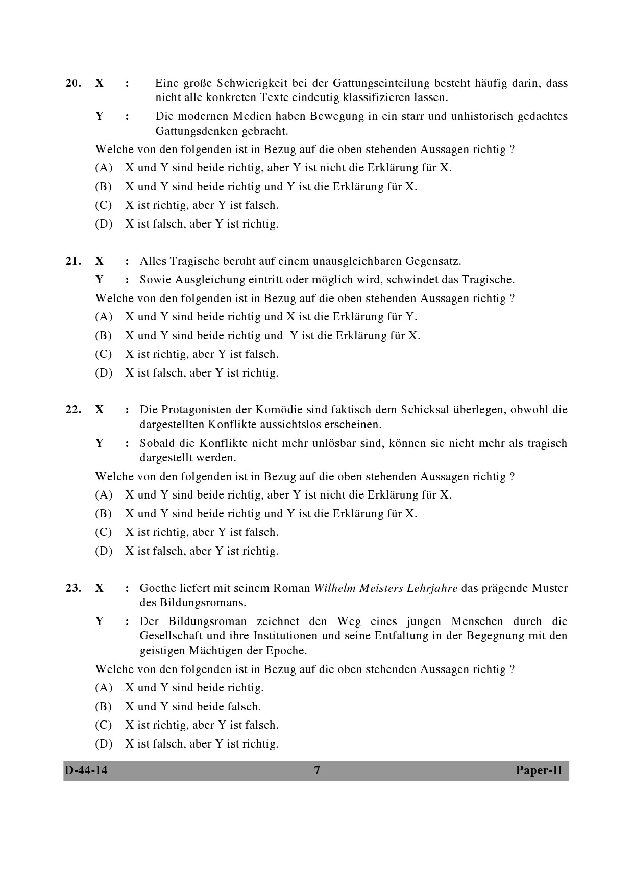 UGC NET German Question Paper II December 2014 7