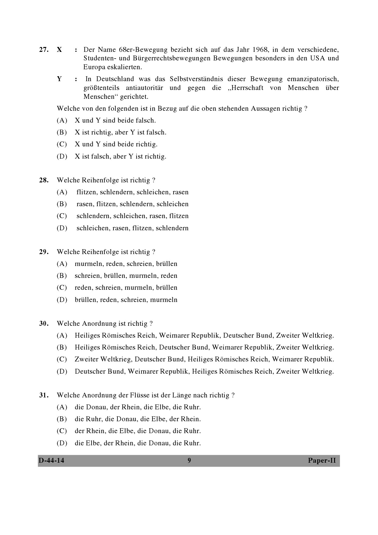 UGC NET German Question Paper II December 2014 9