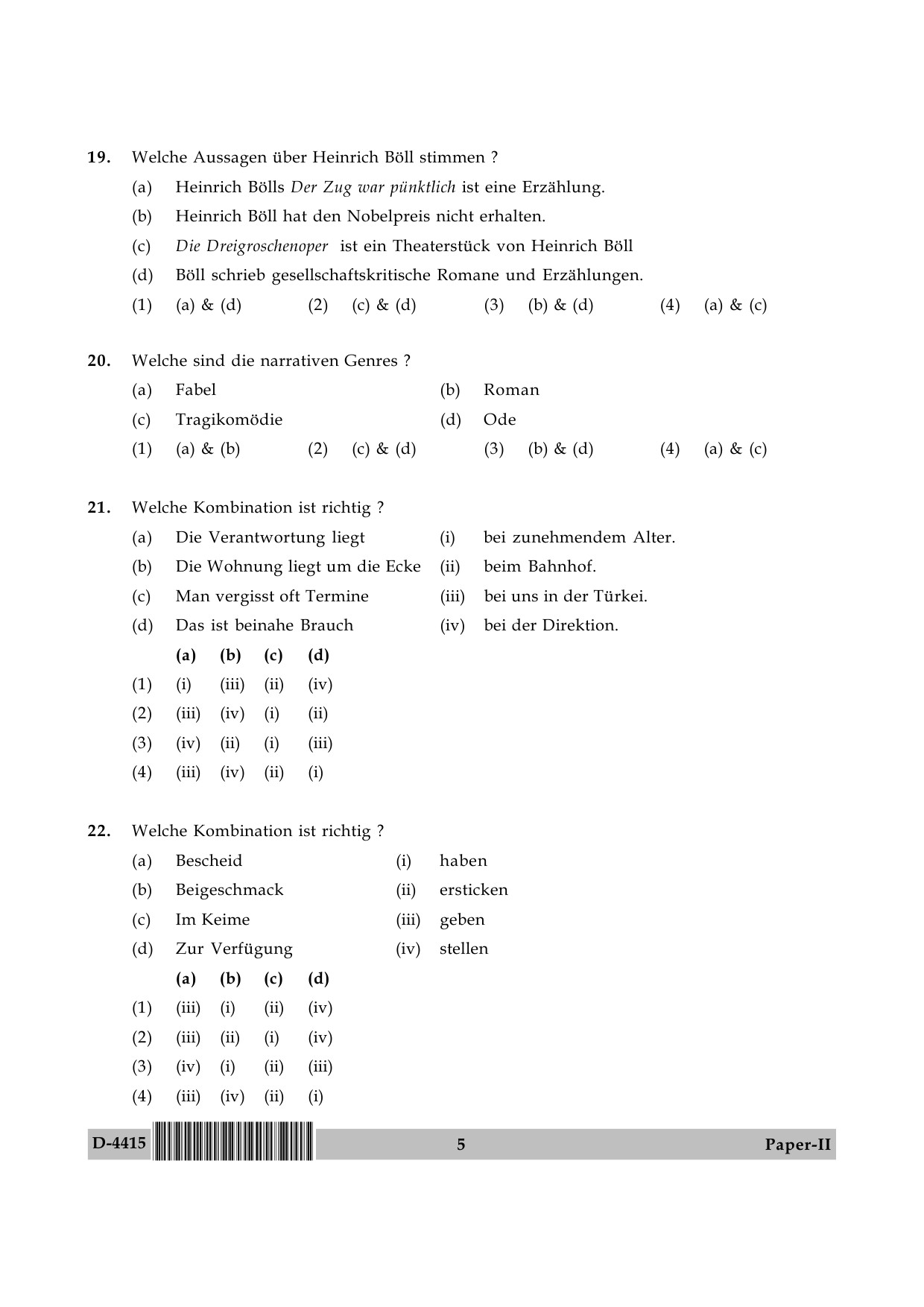 UGC NET German Question Paper II December 2015 5