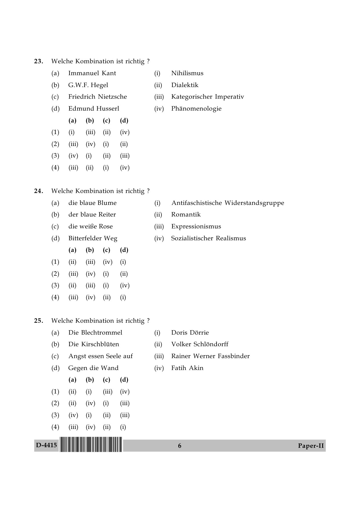 UGC NET German Question Paper II December 2015 6