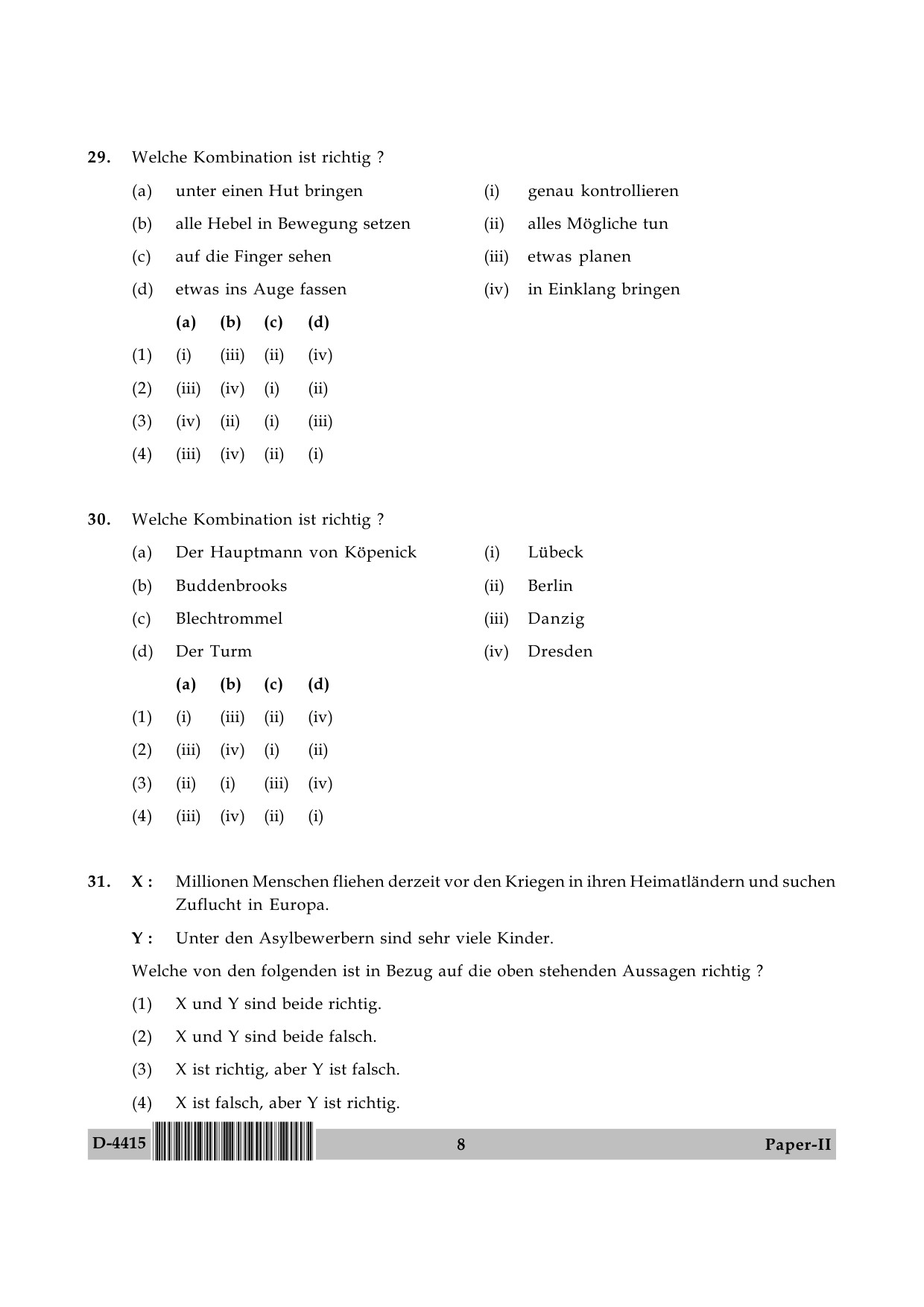 UGC NET German Question Paper II December 2015 8