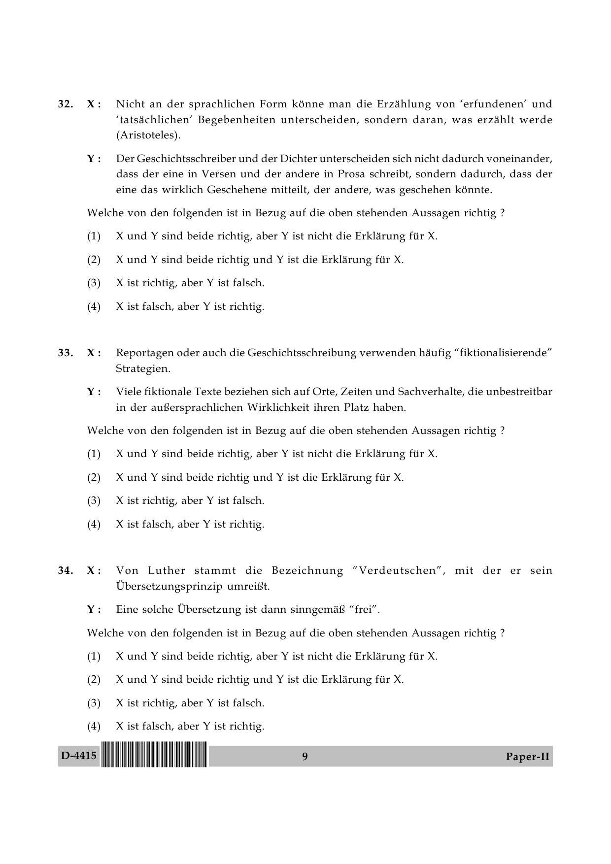 UGC NET German Question Paper II December 2015 9